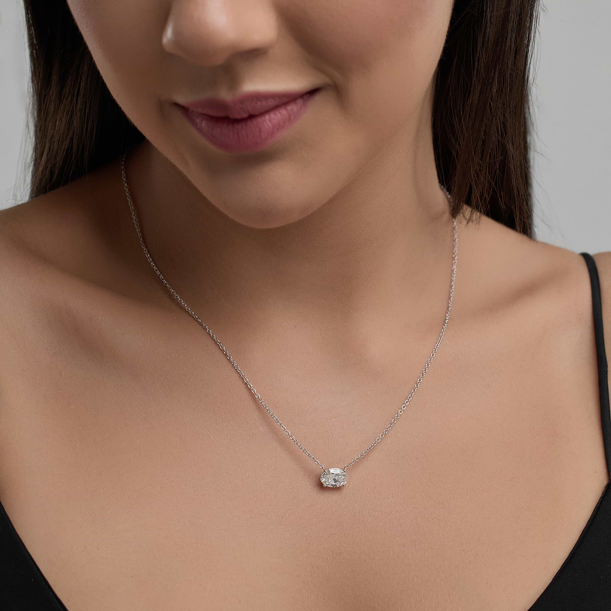 2 ctw Oval Lab Grown Diamond Solitaire Pendant