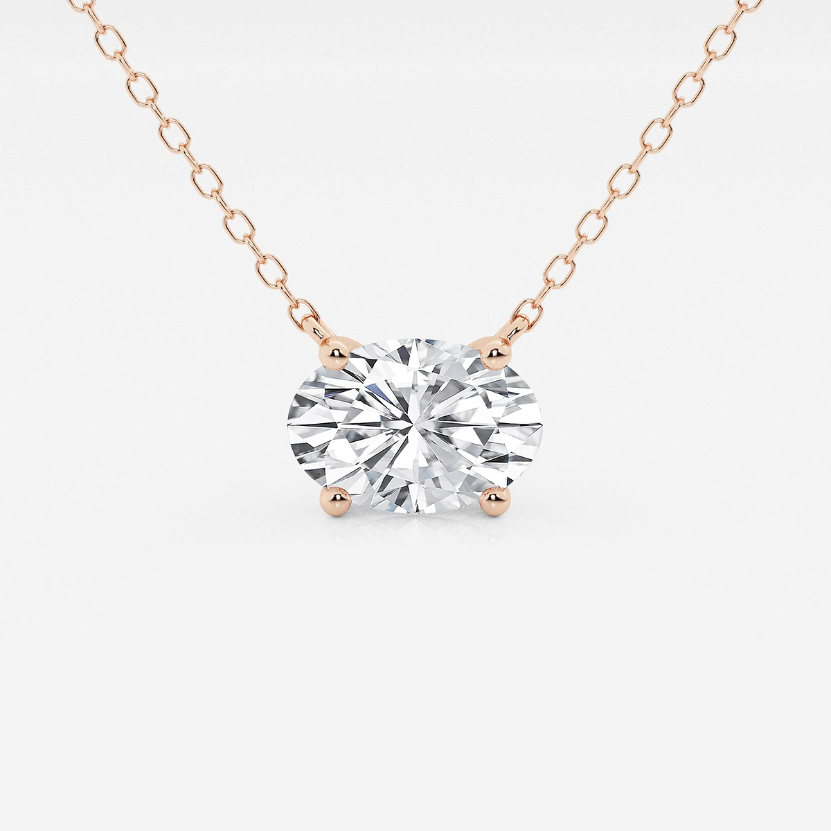 1 1/2 ctw Oval Lab Grown Diamond Solitaire Pendant