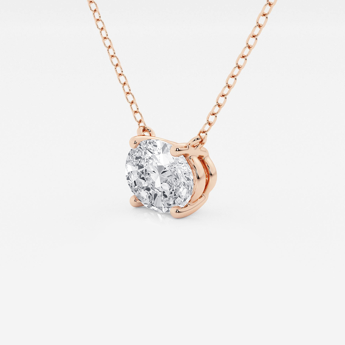 Additional Image 1 for  1 1/2 ctw Oval Lab Grown Diamond Solitaire Pendant