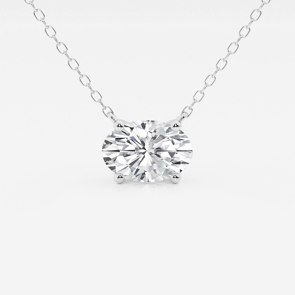 1 1/2 ctw Oval Lab Grown Diamond Solitaire Pendant