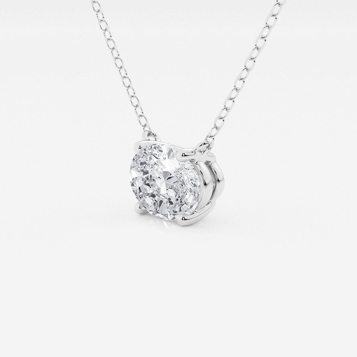 Additional Image 1 for  1 1/2 ctw Oval Lab Grown Diamond Solitaire Pendant