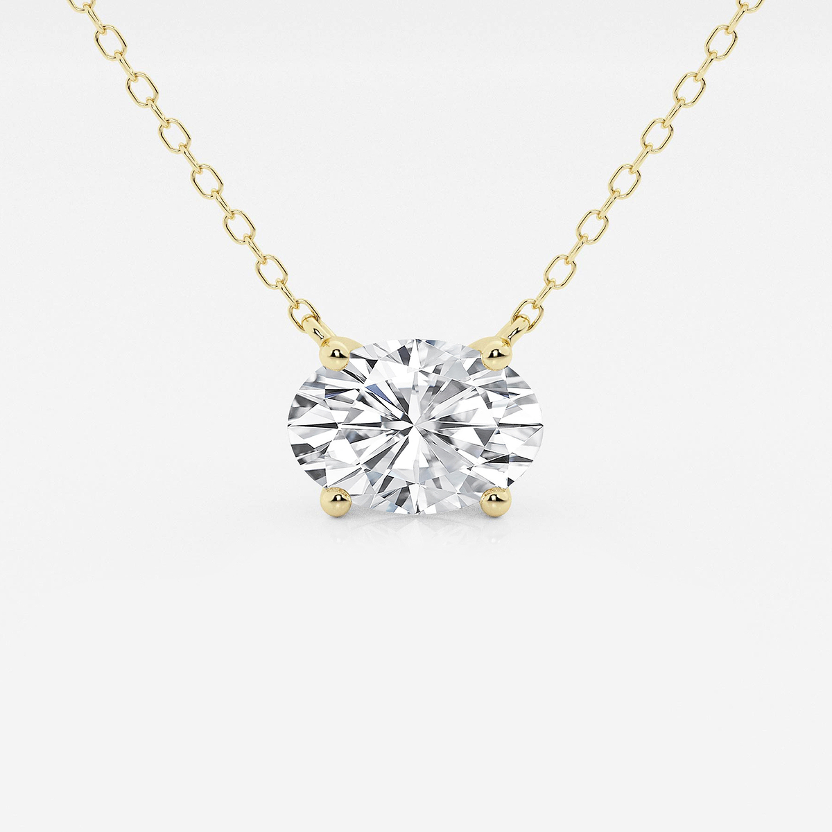 1 1/2 ctw Oval Lab Grown Diamond Solitaire Pendant