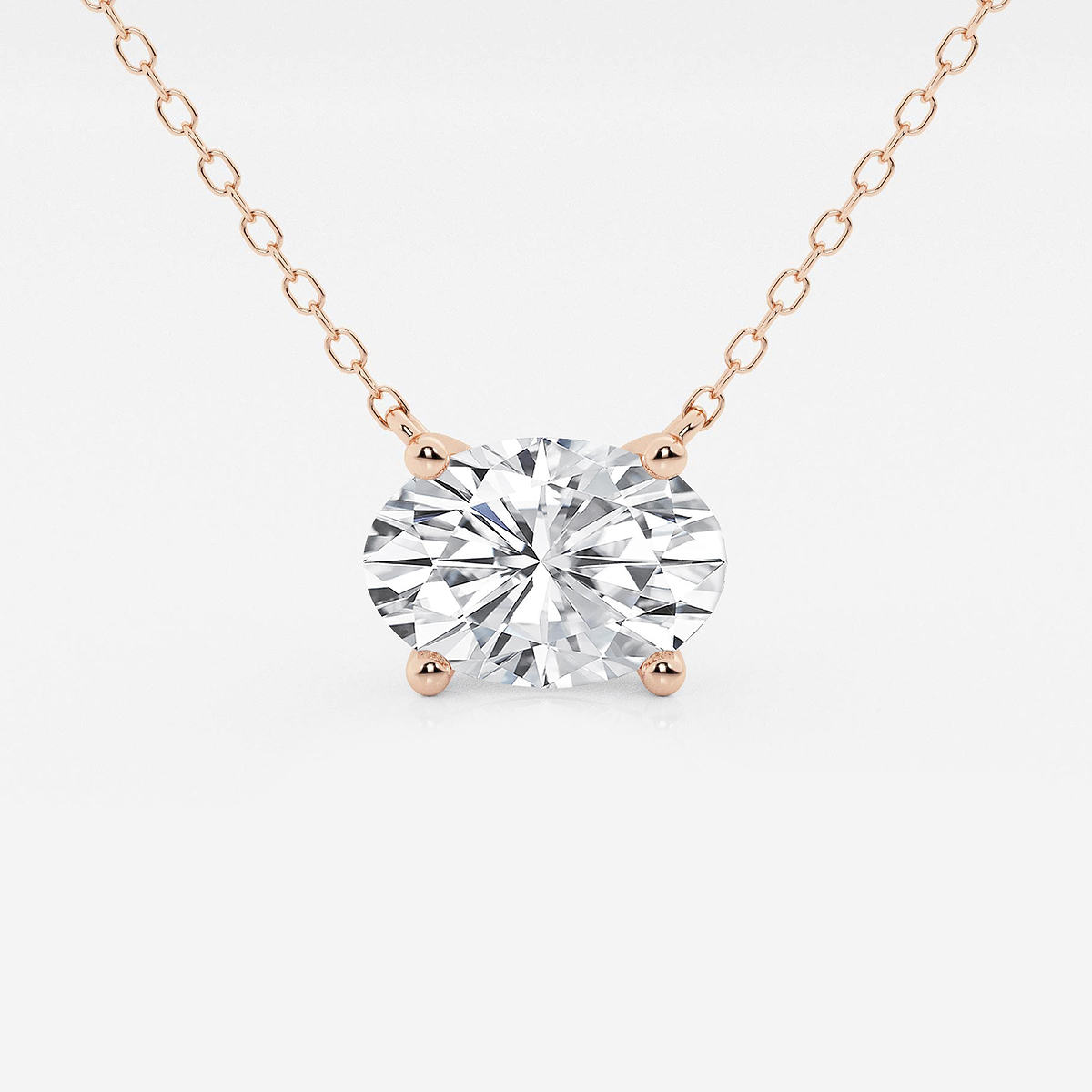 2 ctw Oval Lab Grown Diamond Solitaire Pendant