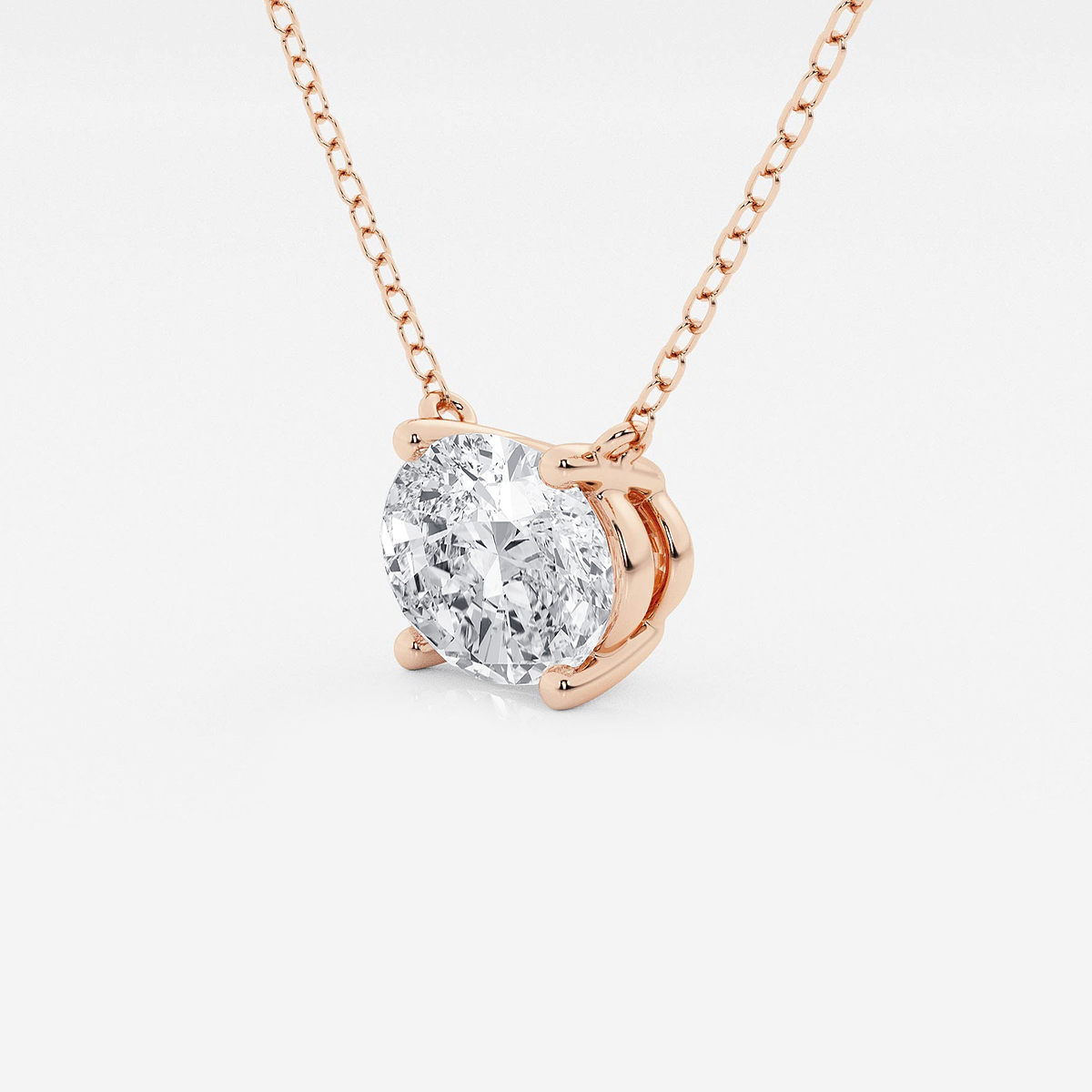 Additional Image 1 for  2 ctw Oval Lab Grown Diamond Solitaire Pendant