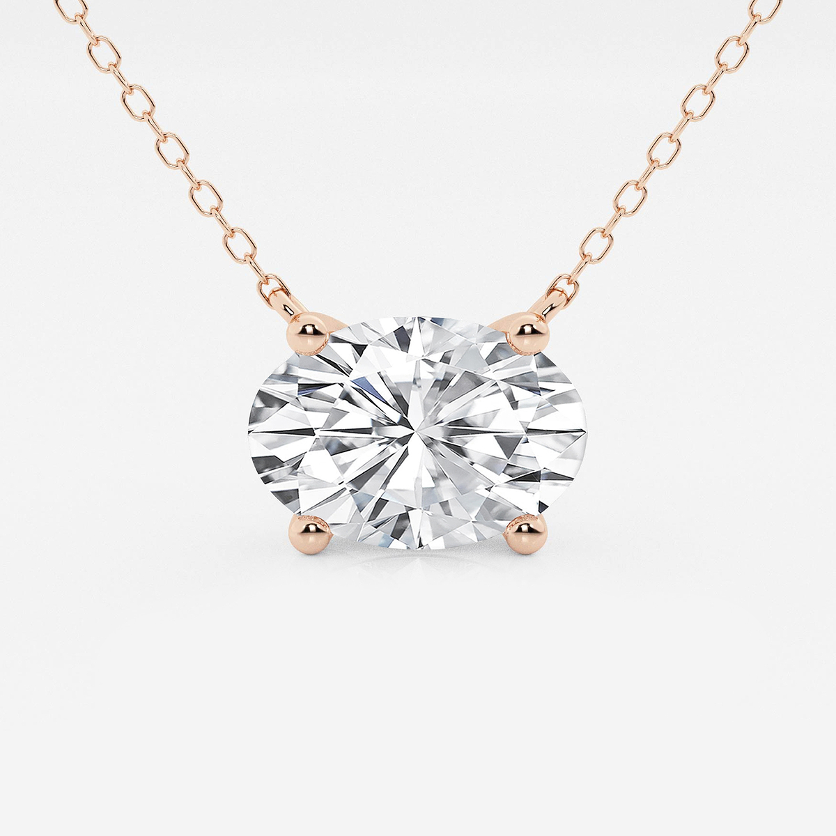 3 ctw Oval Lab Grown Diamond Solitaire Pendant