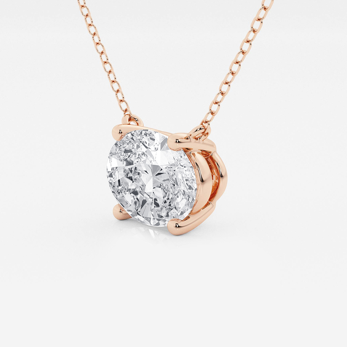 Additional Image 1 for  3 ctw Oval Lab Grown Diamond Solitaire Pendant