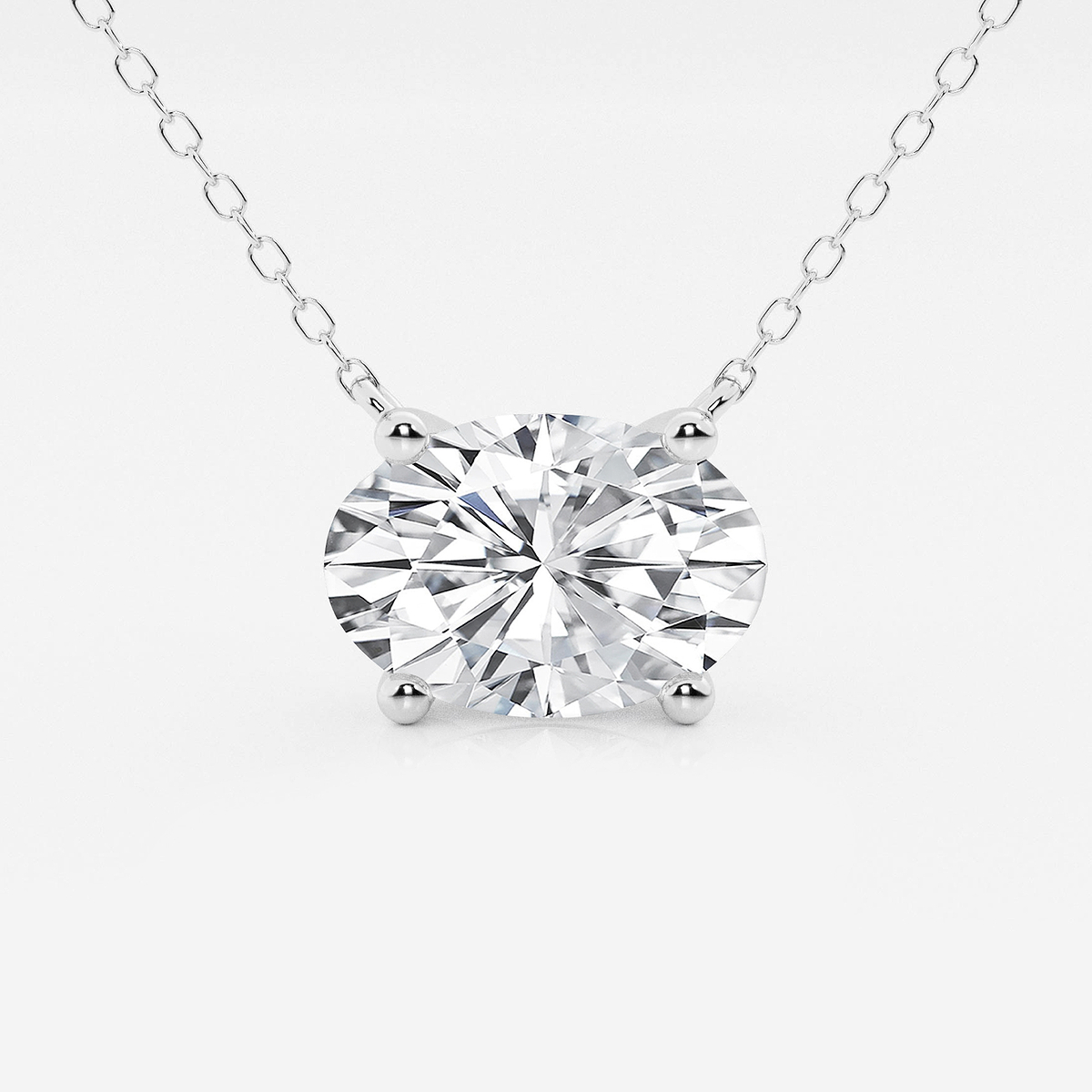 3 ctw Oval Lab Grown Diamond Solitaire Pendant