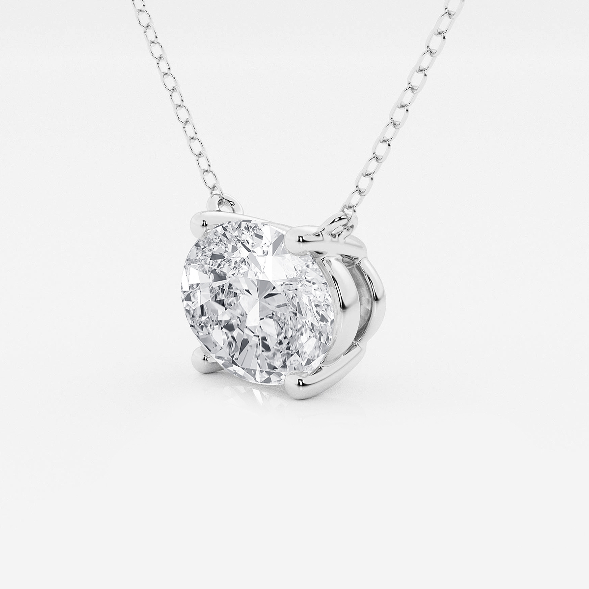 Additional Image 1 for  3 ctw Oval Lab Grown Diamond Solitaire Pendant