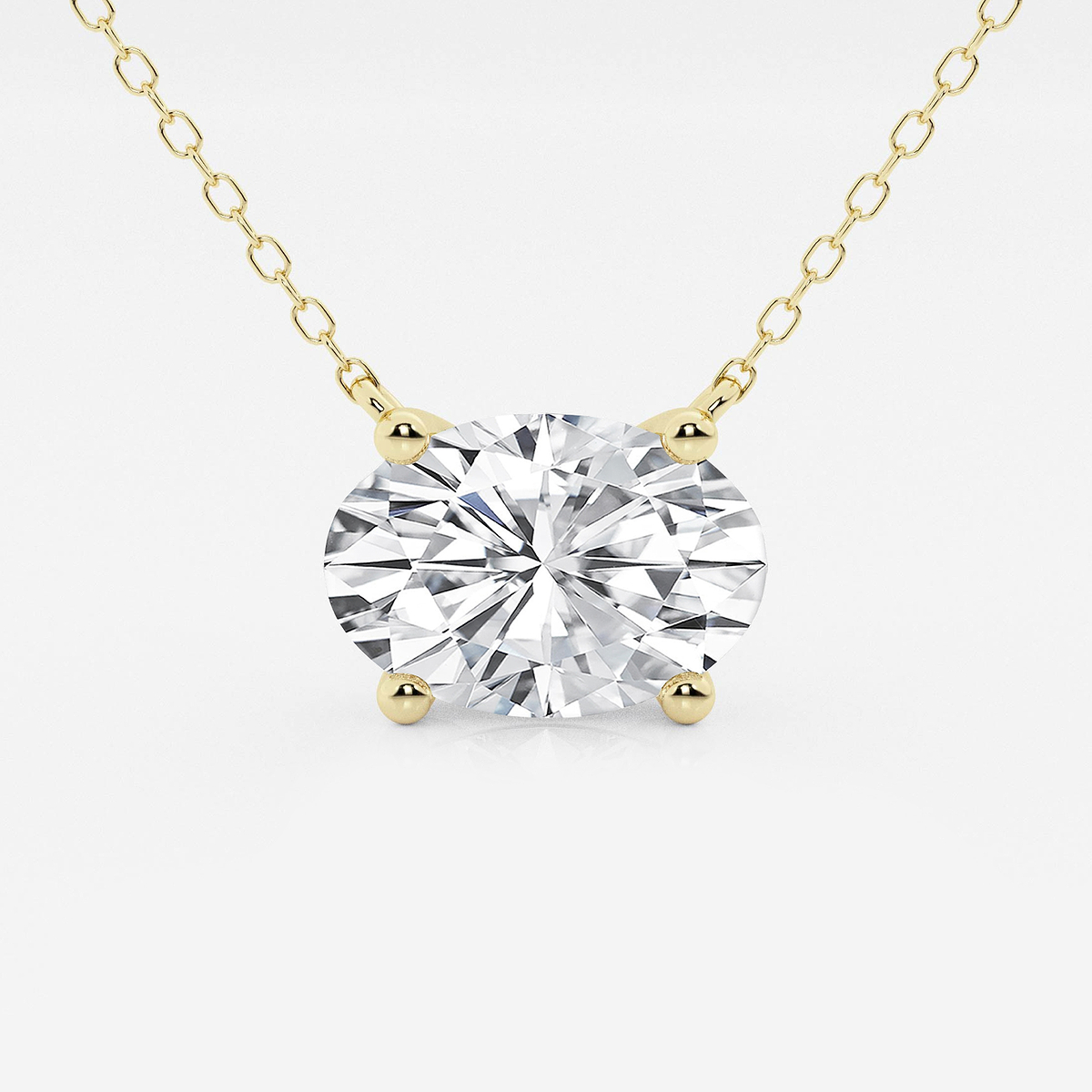 3 ctw Oval Lab Grown Diamond Solitaire Pendant