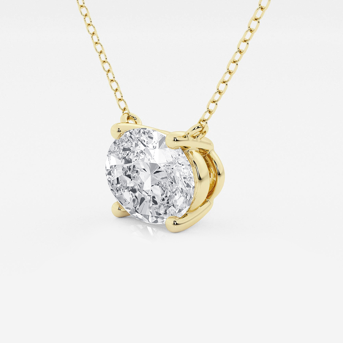 Additional Image 1 for  3 ctw Oval Lab Grown Diamond Solitaire Pendant