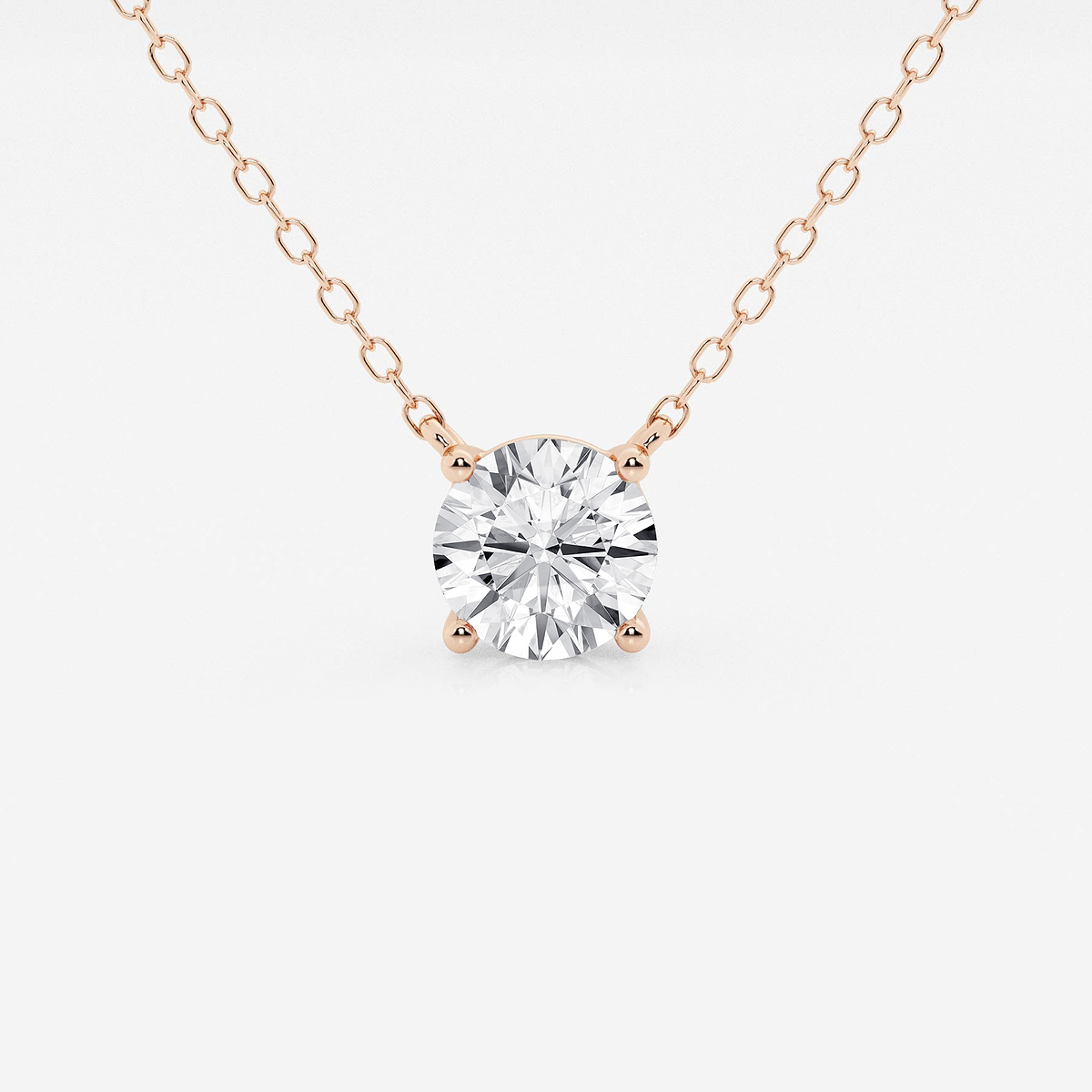 1 ctw Round Lab Grown Diamond Solitaire Pendant