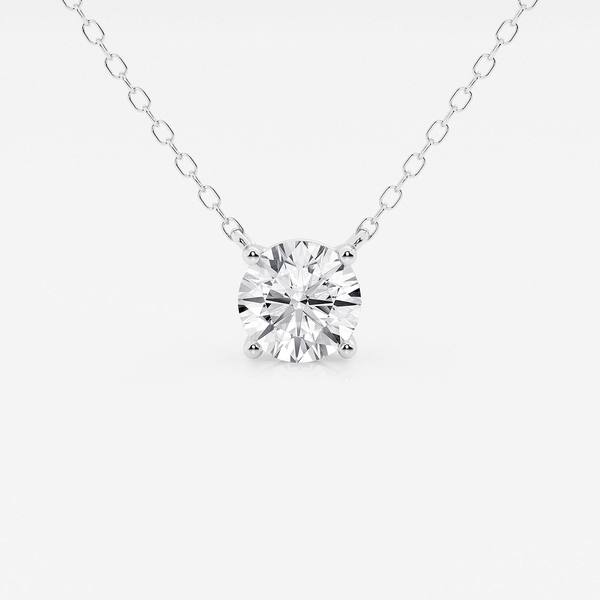 1 ctw Round Lab Grown Diamond Solitaire Pendant