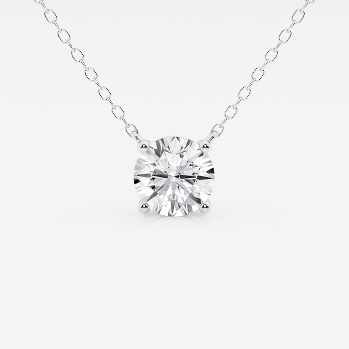 Round Pendant - 1 1/2 ctw Round Lab Grown Diamond Solitaire Pendant