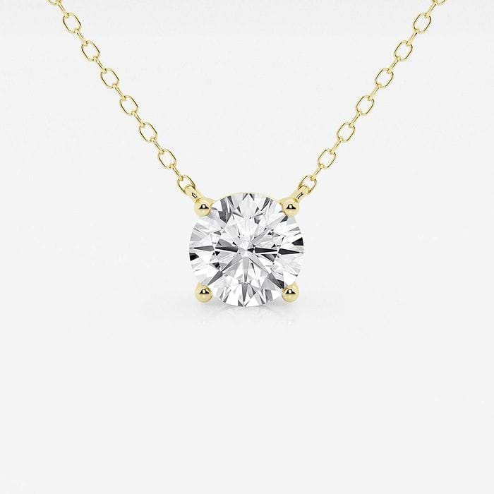 2ctw Cubic Zirconia Round Solitaire Pendant 14k online Yellow Gold