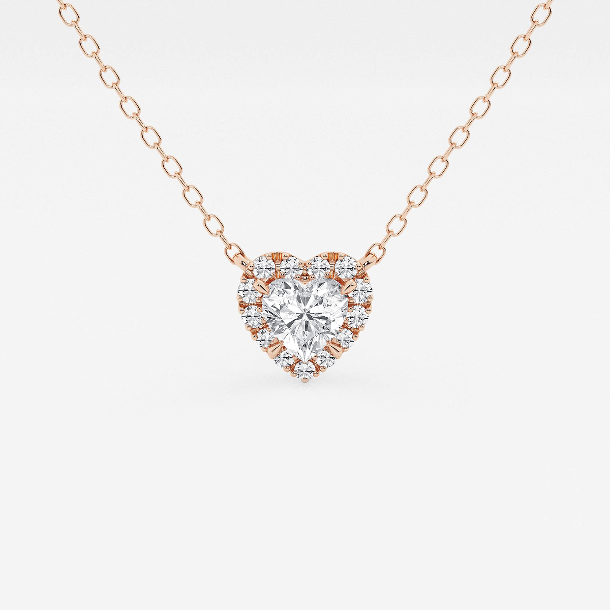 1/2 ctw Heart Lab Grown Diamond Halo Pendant