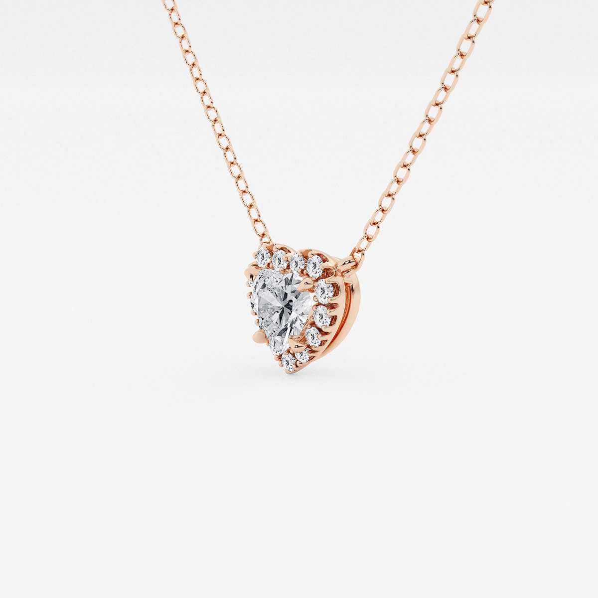 Additional Image 1 for  1/2 ctw Heart Lab Grown Diamond Halo Pendant