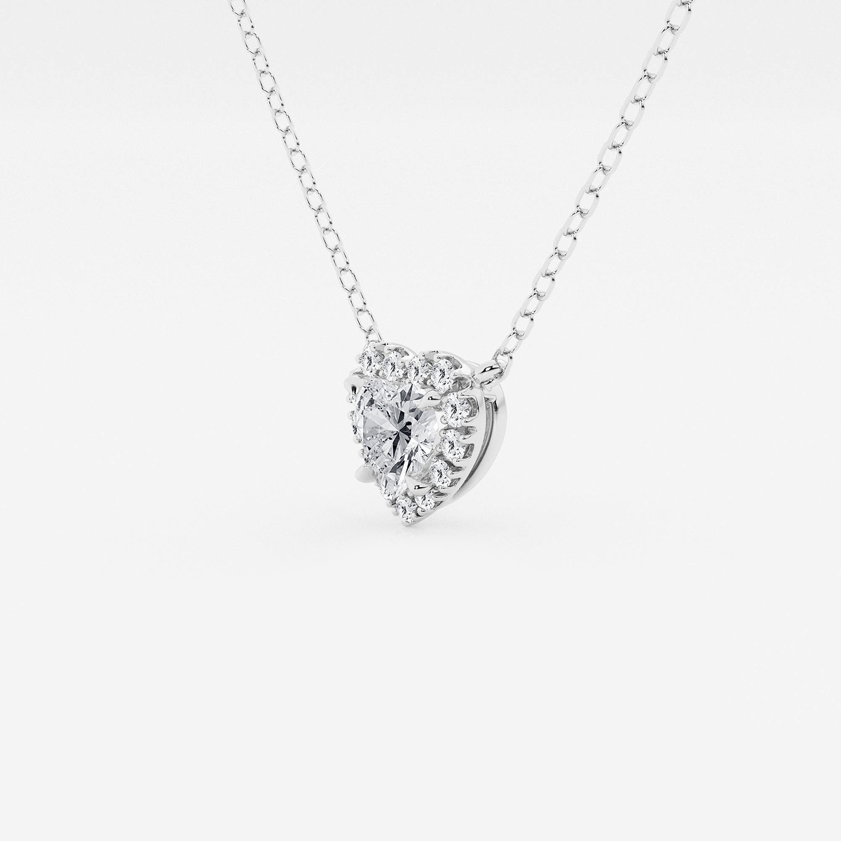 Additional Image 1 for  1/2 ctw Heart Lab Grown Diamond Halo Pendant