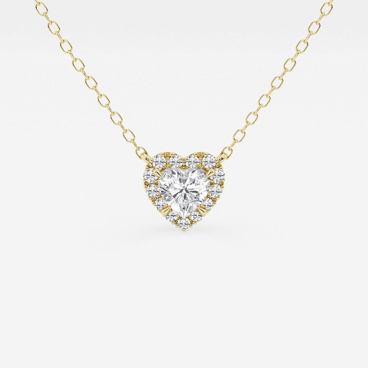 1/2 ctw Heart Lab Grown Diamond Halo Pendant