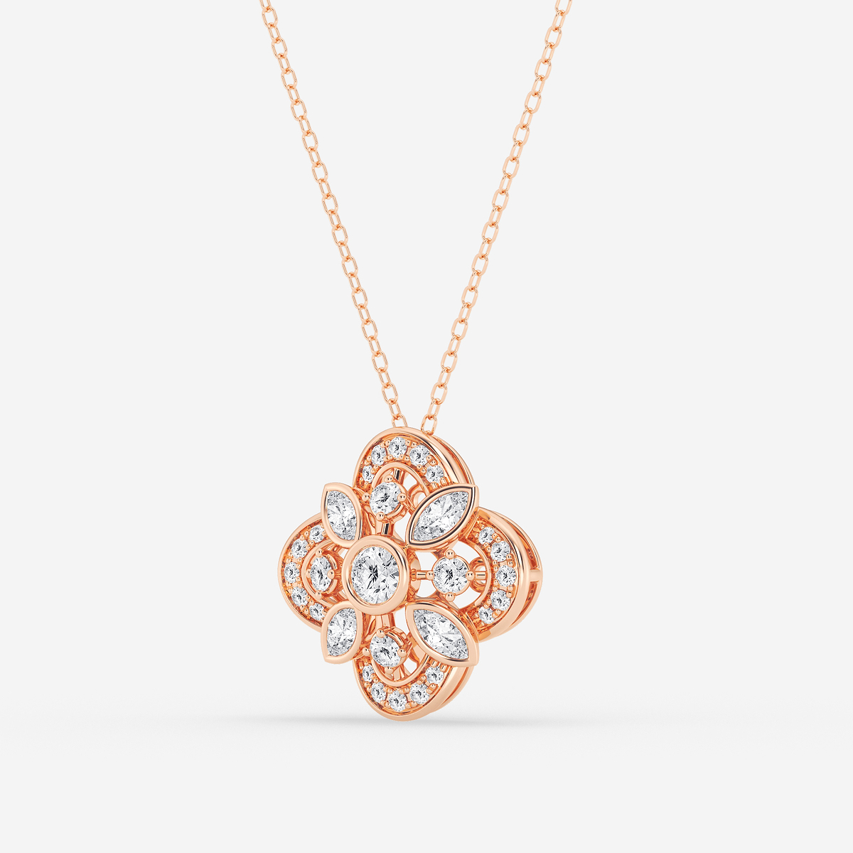 Additional Image 1 for  3/4 ctw Round and Marquise Lab Grown Diamond Vintage Pendant