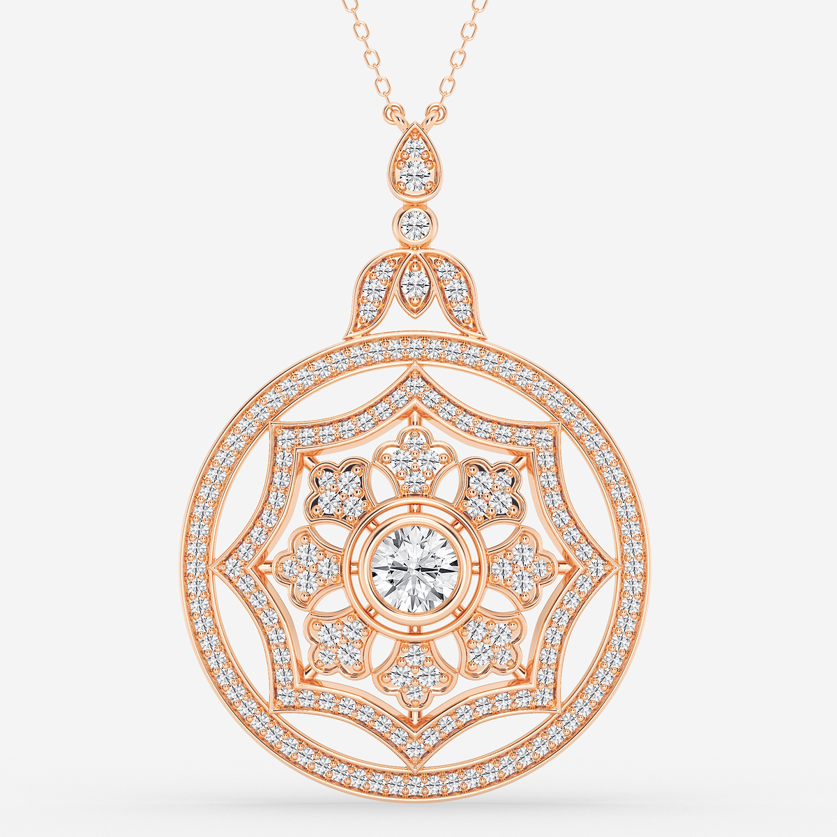 2 ctw Round Lab Grown Diamond Vintage Pendant