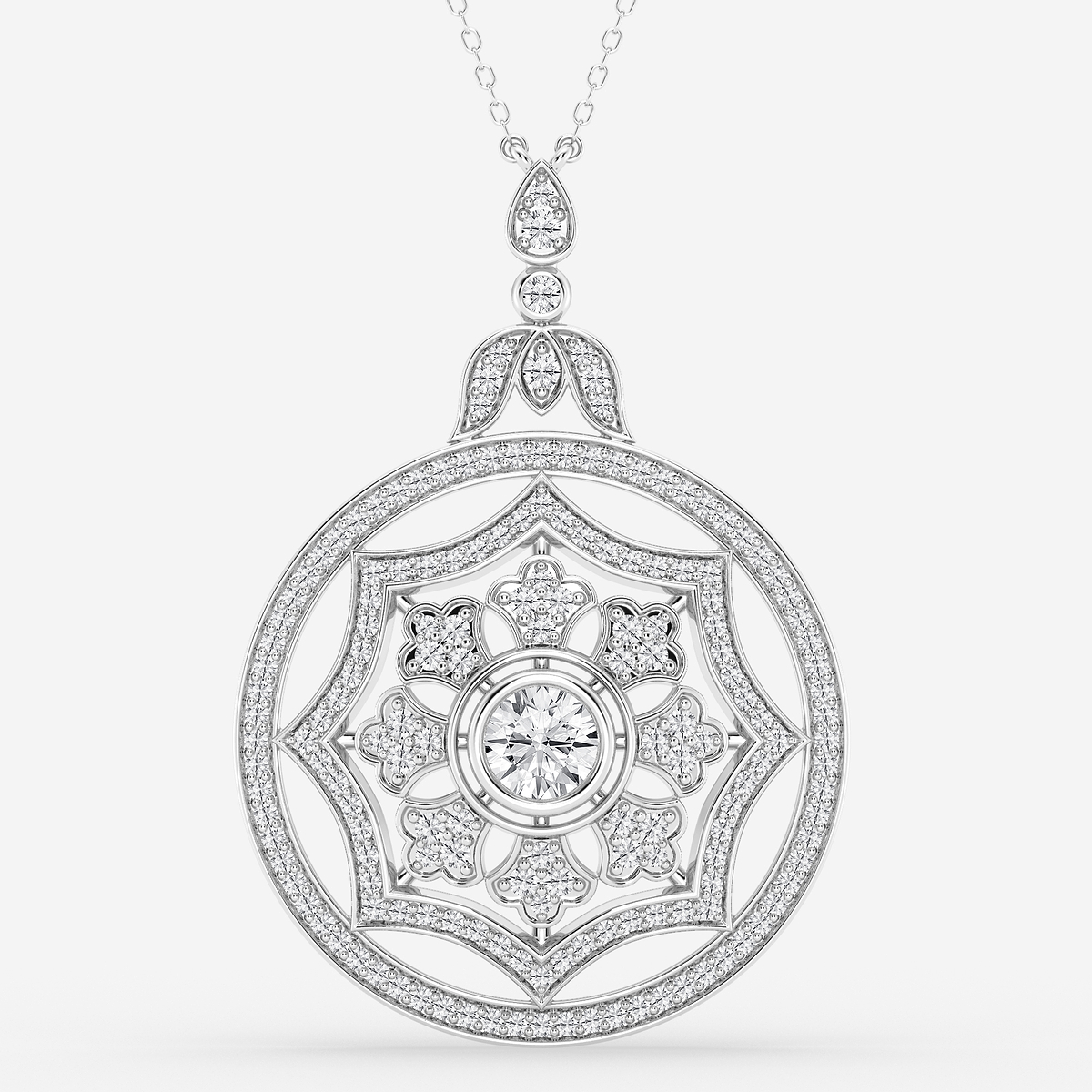 2 ctw Round Lab Grown Diamond Vintage Pendant