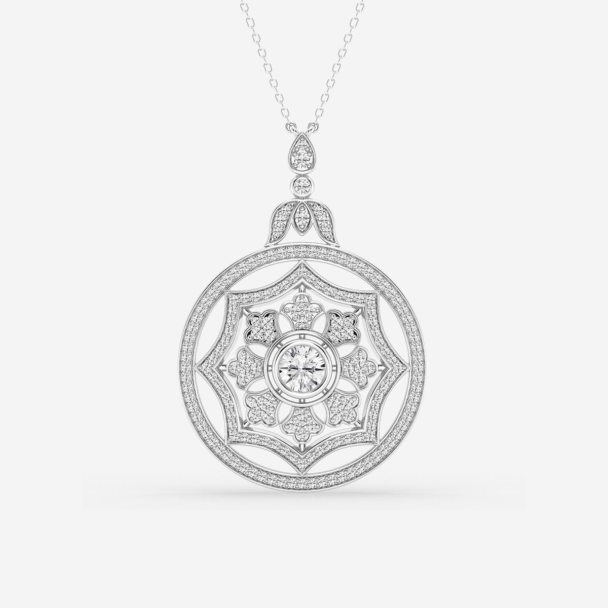 2 ctw Round Lab Grown Diamond Vintage Fashion Pendant