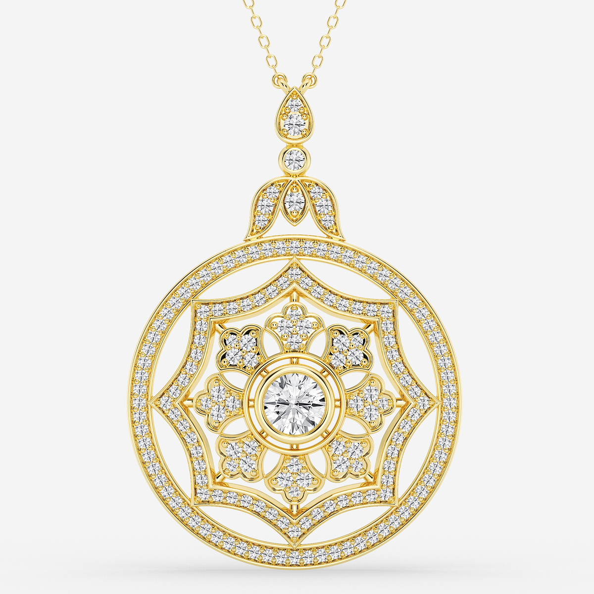 2 ctw Round Lab Grown Diamond Vintage Pendant