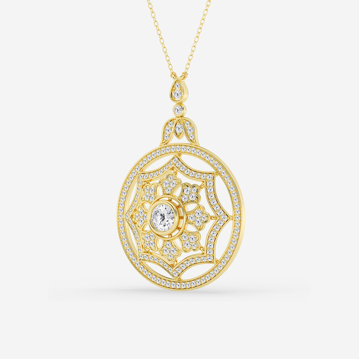 Additional Image 1 for  2 ctw Round Lab Grown Diamond Vintage Pendant