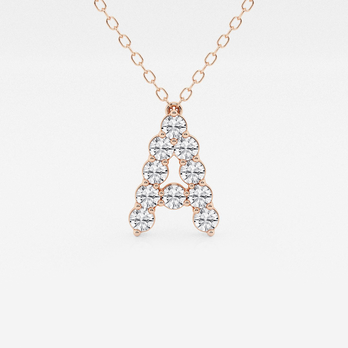 2/5 ctw Round Lab Grown Diamond Initial A Personalized Pendant
