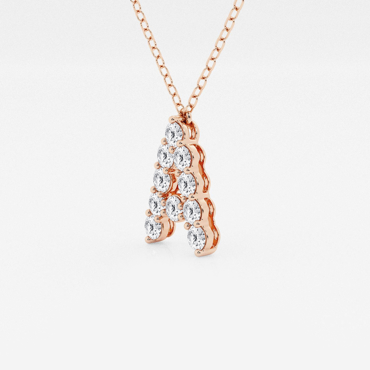 Additional Image 1 for  2/5 ctw Round Lab Grown Diamond Initial A Personalized Pendant