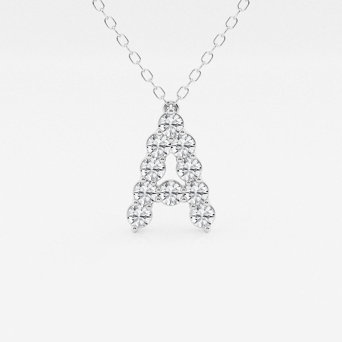 2/5 ctw Round Lab Grown Diamond Initial A Personalized Pendant