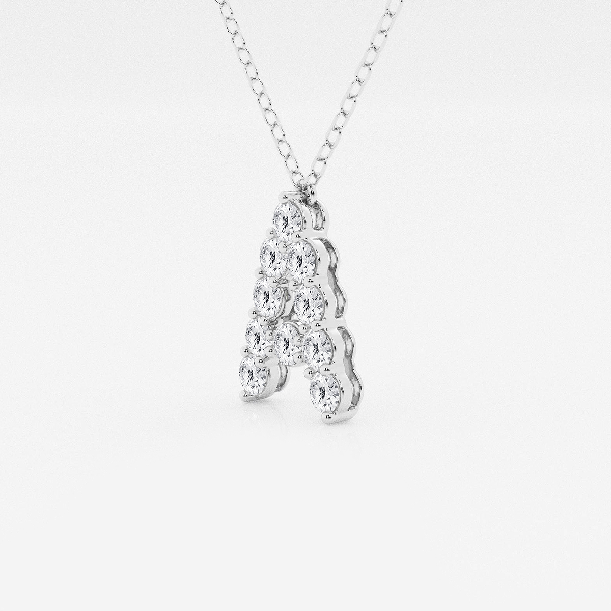 Additional Image 1 for  2/5 ctw Round Lab Grown Diamond Initial A Personalized Pendant
