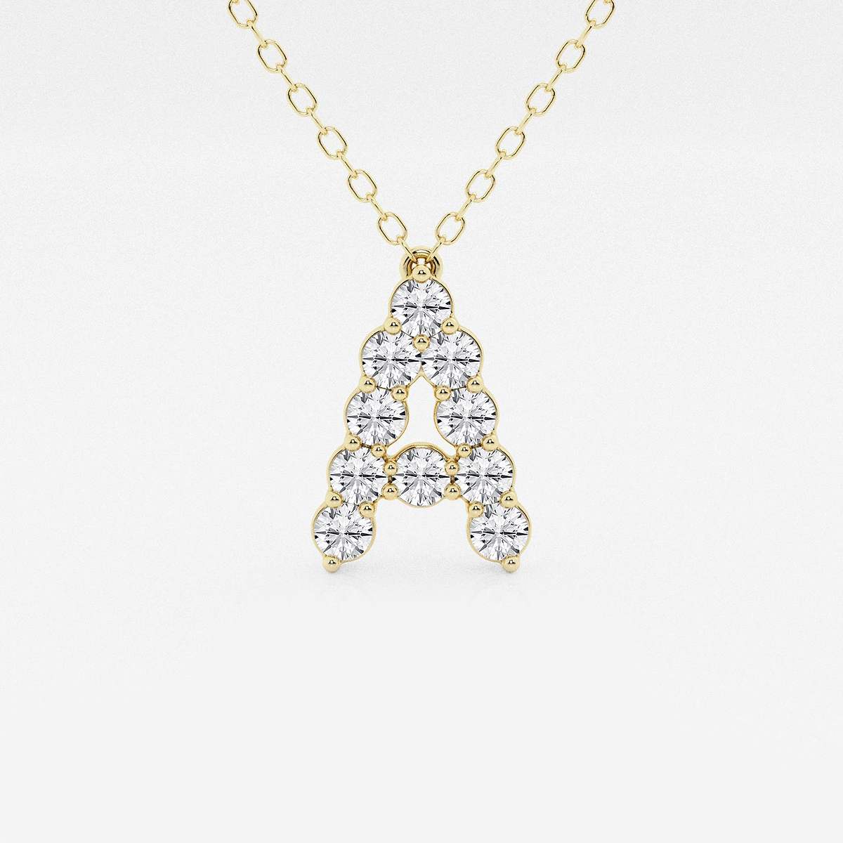 2/5 ctw Round Lab Grown Diamond Initial A Personalized Pendant