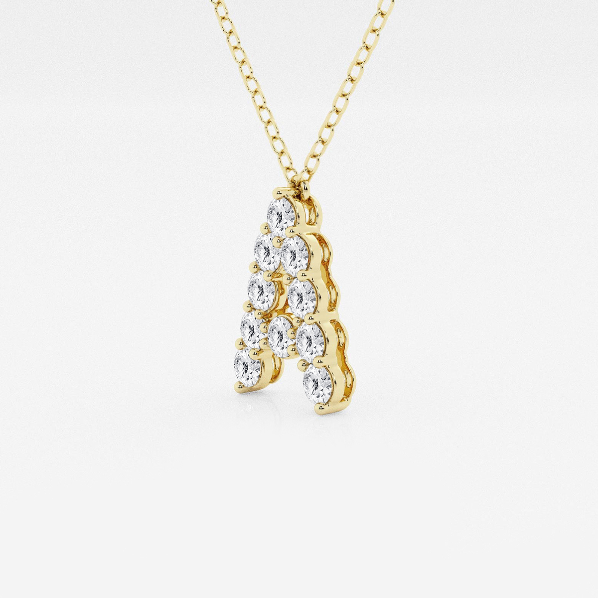 Additional Image 1 for  2/5 ctw Round Lab Grown Diamond Initial A Personalized Pendant