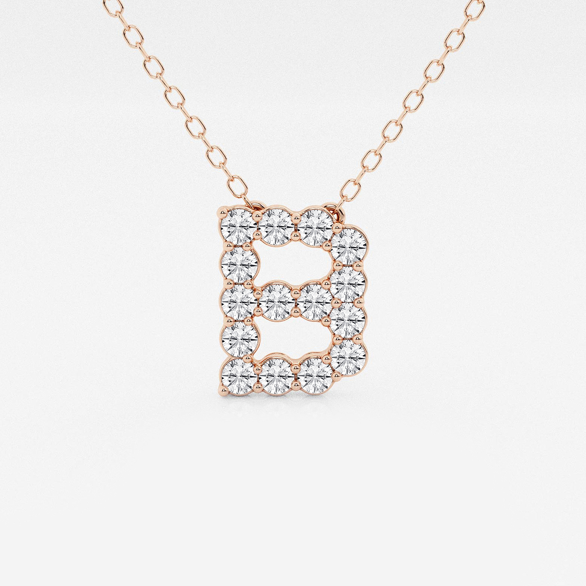 2/5 ctw Round Lab Grown Diamond Initial B Personalized Pendant
