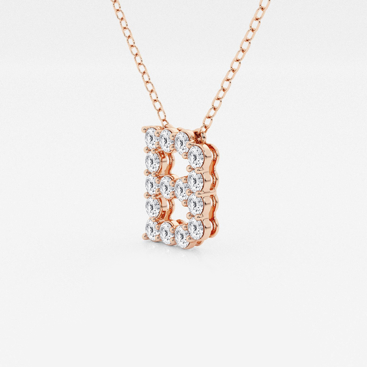 Additional Image 1 for  2/5 ctw Round Lab Grown Diamond Initial B Personalized Pendant