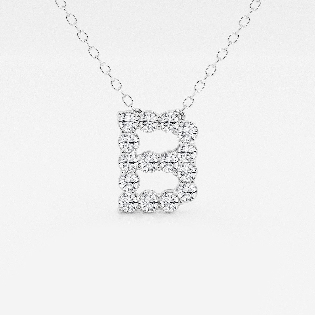 2/5 ctw Round Lab Grown Diamond Initial B Personalized Pendant