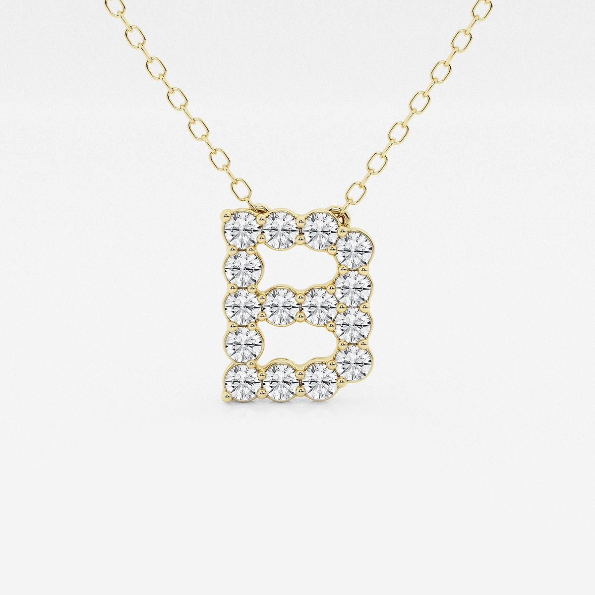 2/5 ctw Round Lab Grown Diamond Initial B Personalized Pendant