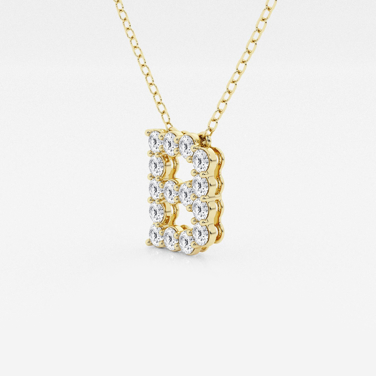 Additional Image 1 for  2/5 ctw Round Lab Grown Diamond Initial B Personalized Pendant