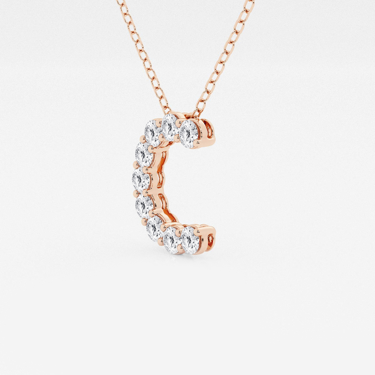 Additional Image 1 for  2/5 ctw Round Lab Grown Diamond Initial C Personalized Pendant
