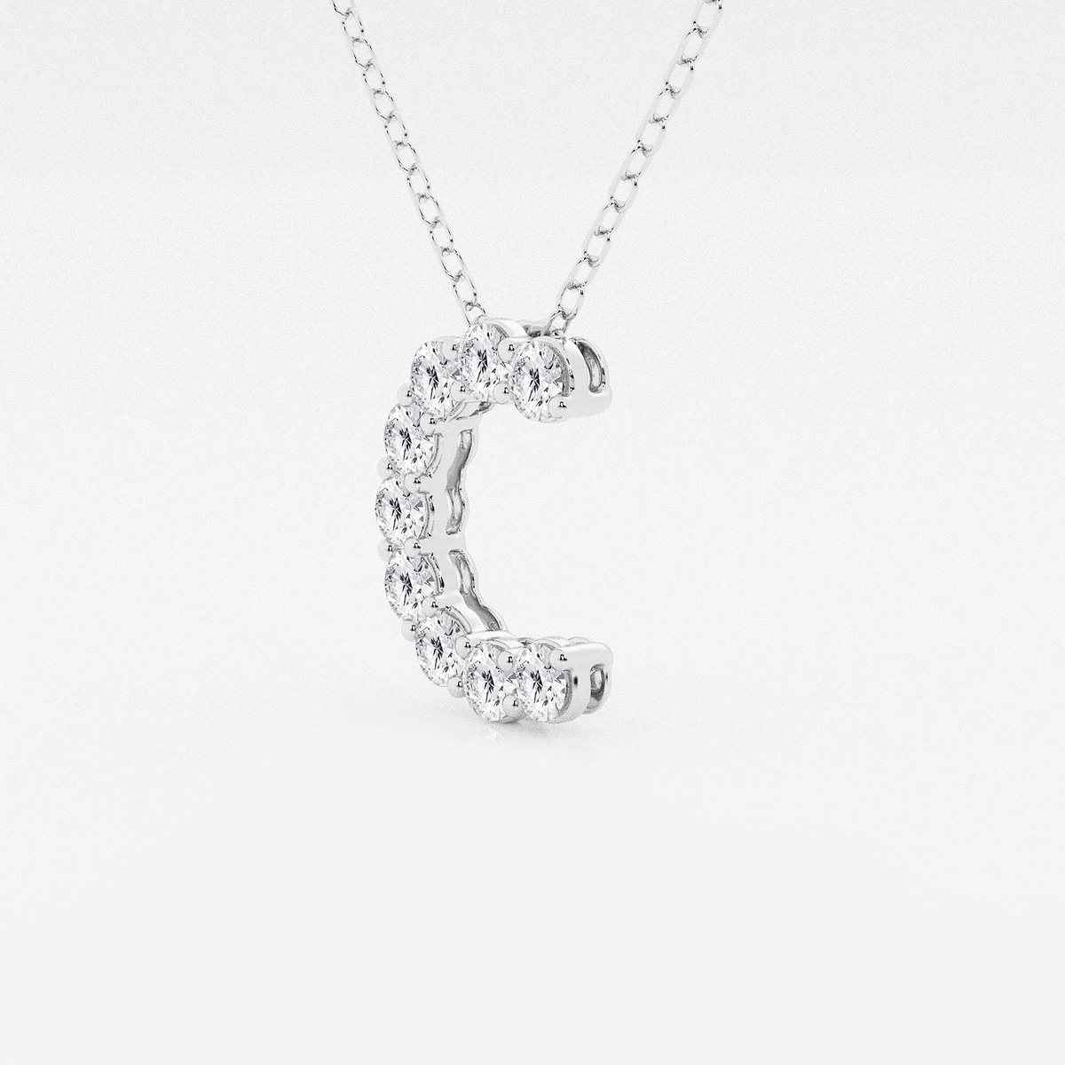 Additional Image 1 for  2/5 ctw Round Lab Grown Diamond Initial C Personalized Pendant