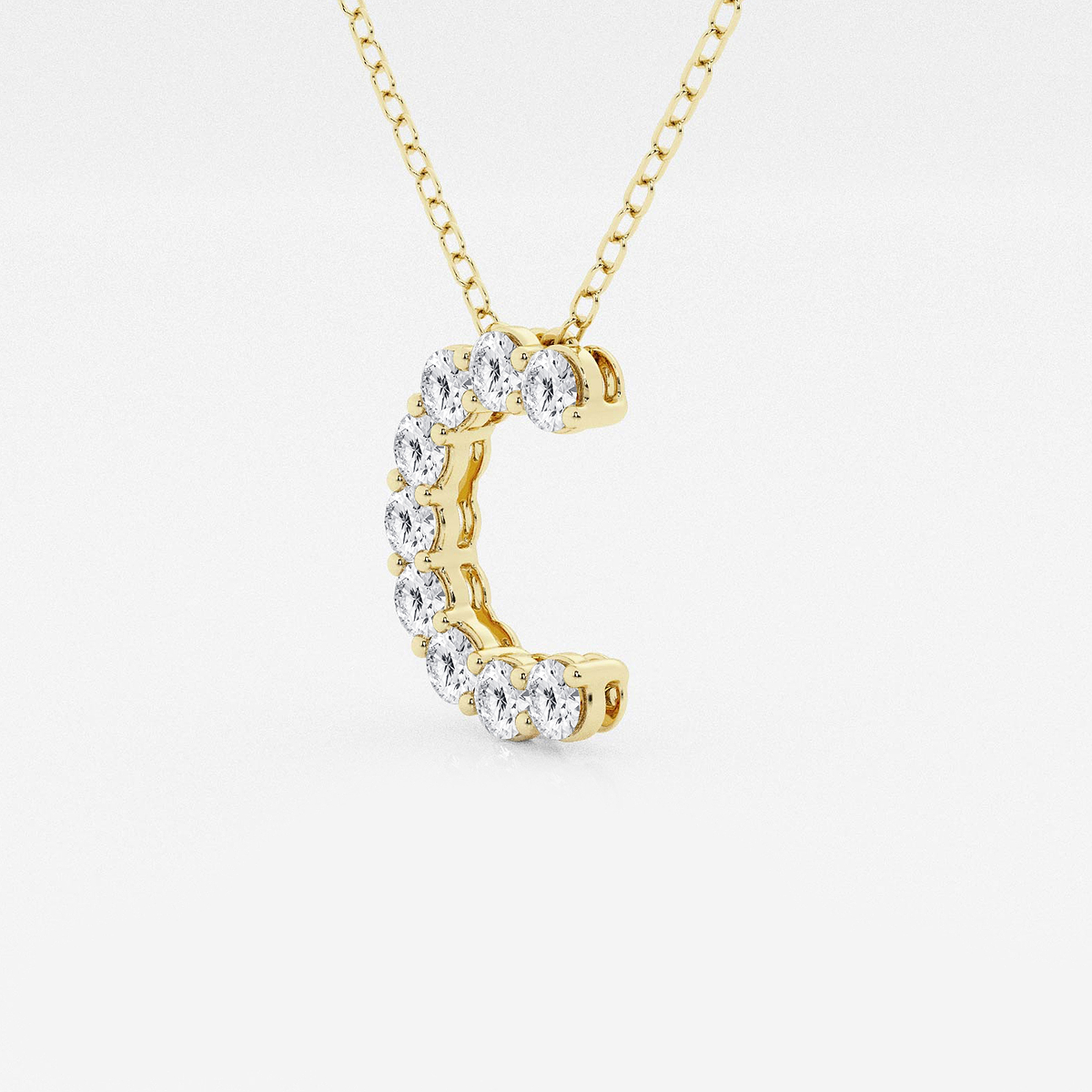 Additional Image 1 for  2/5 ctw Round Lab Grown Diamond Initial C Personalized Pendant
