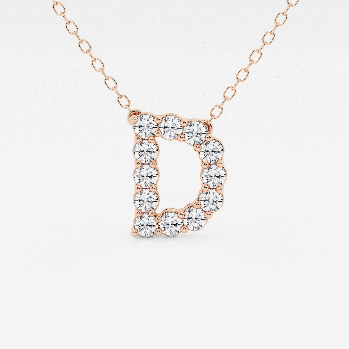 2/5 ctw Round Lab Grown Diamond Initial D Personalized Pendant