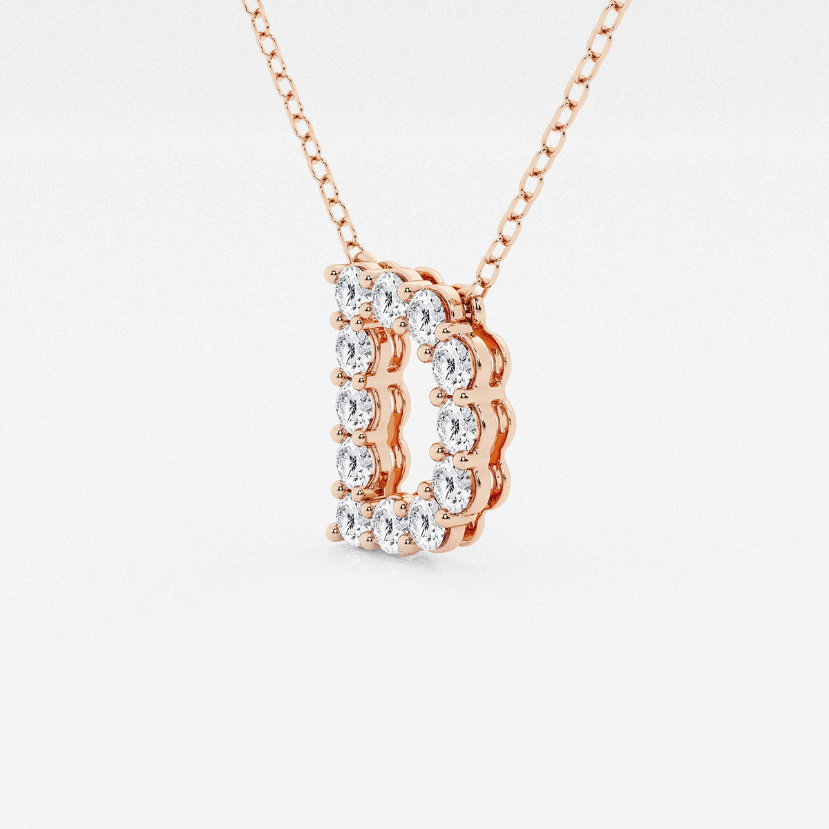 Additional Image 1 for  2/5 ctw Round Lab Grown Diamond Initial D Personalized Pendant