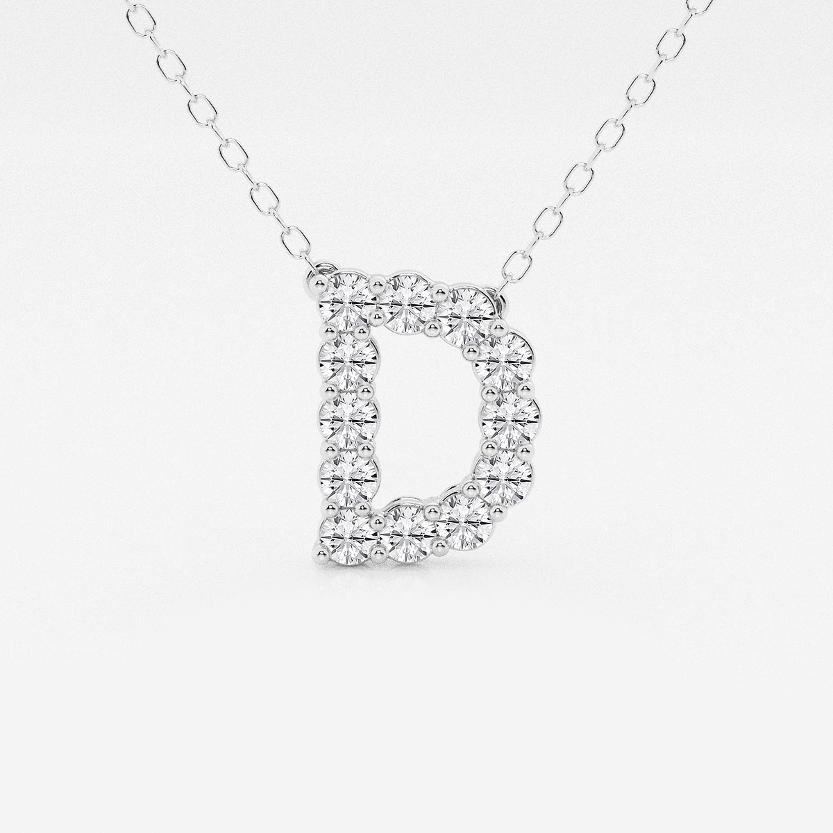 2/5 ctw Round Lab Grown Diamond Initial D Personalized Pendant