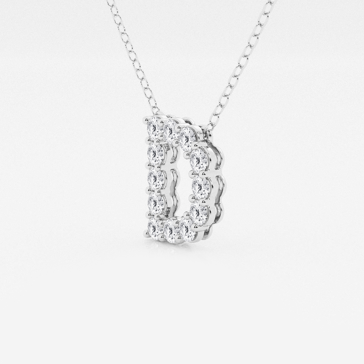 Additional Image 1 for  2/5 ctw Round Lab Grown Diamond Initial D Personalized Pendant