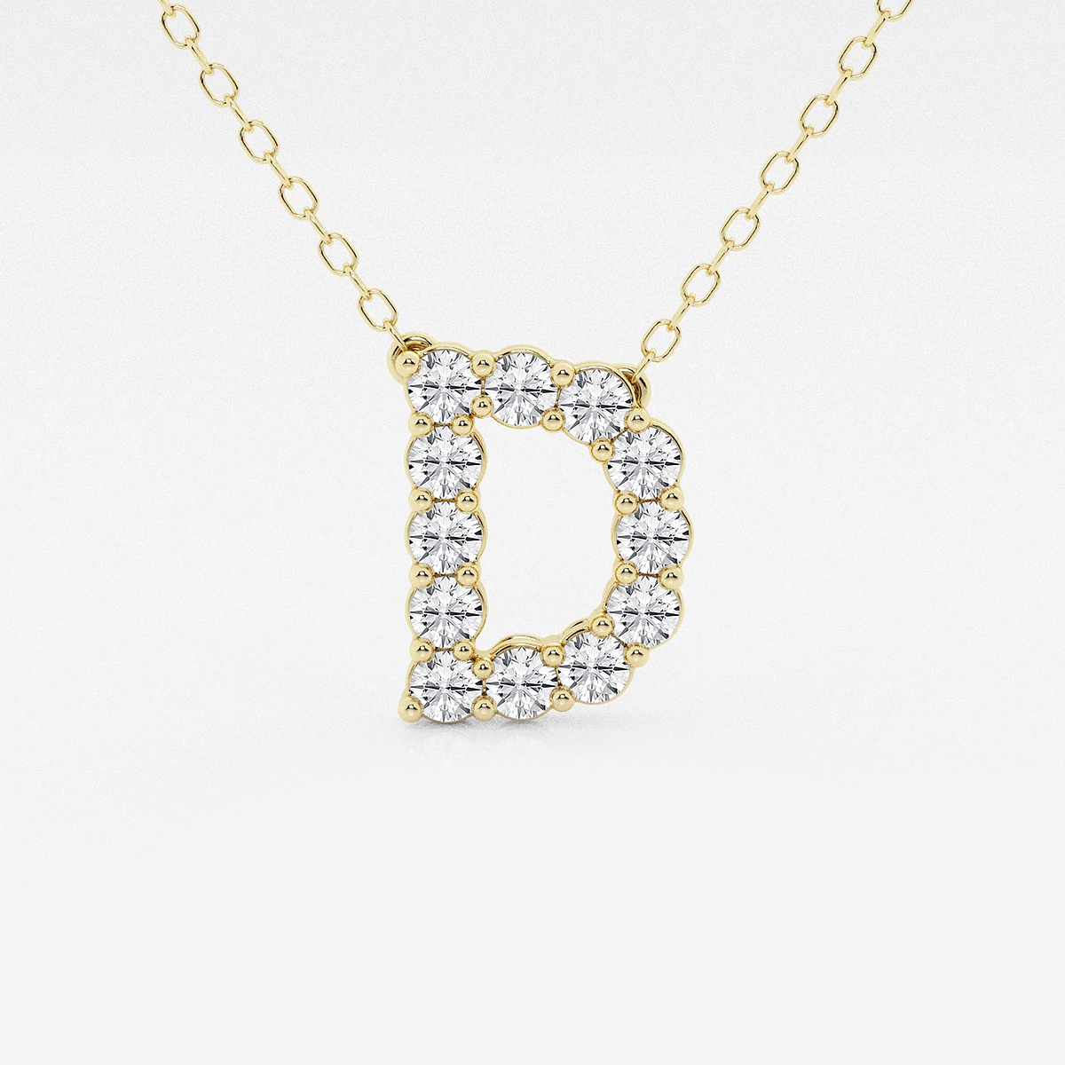 2/5 ctw Round Lab Grown Diamond Initial D Personalized Pendant