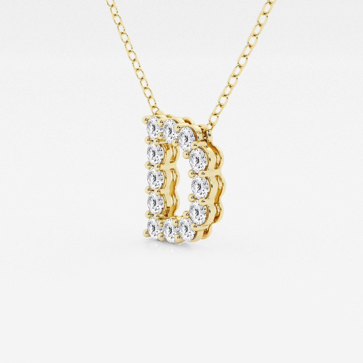 Additional Image 1 for  2/5 ctw Round Lab Grown Diamond Initial D Personalized Pendant