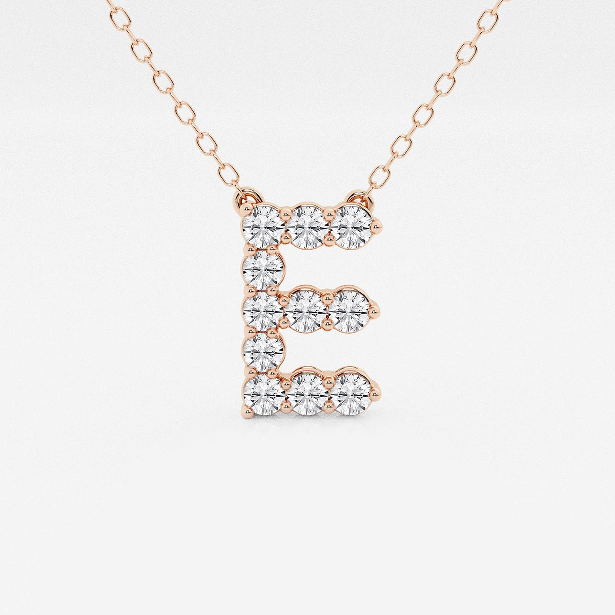 2/5 ctw Round Lab Grown Diamond Initial E Personalized Pendant