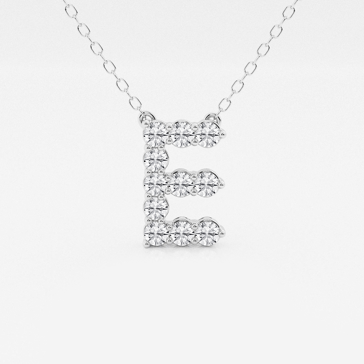 2/5 ctw Round Lab Grown Diamond Initial E Personalized Pendant